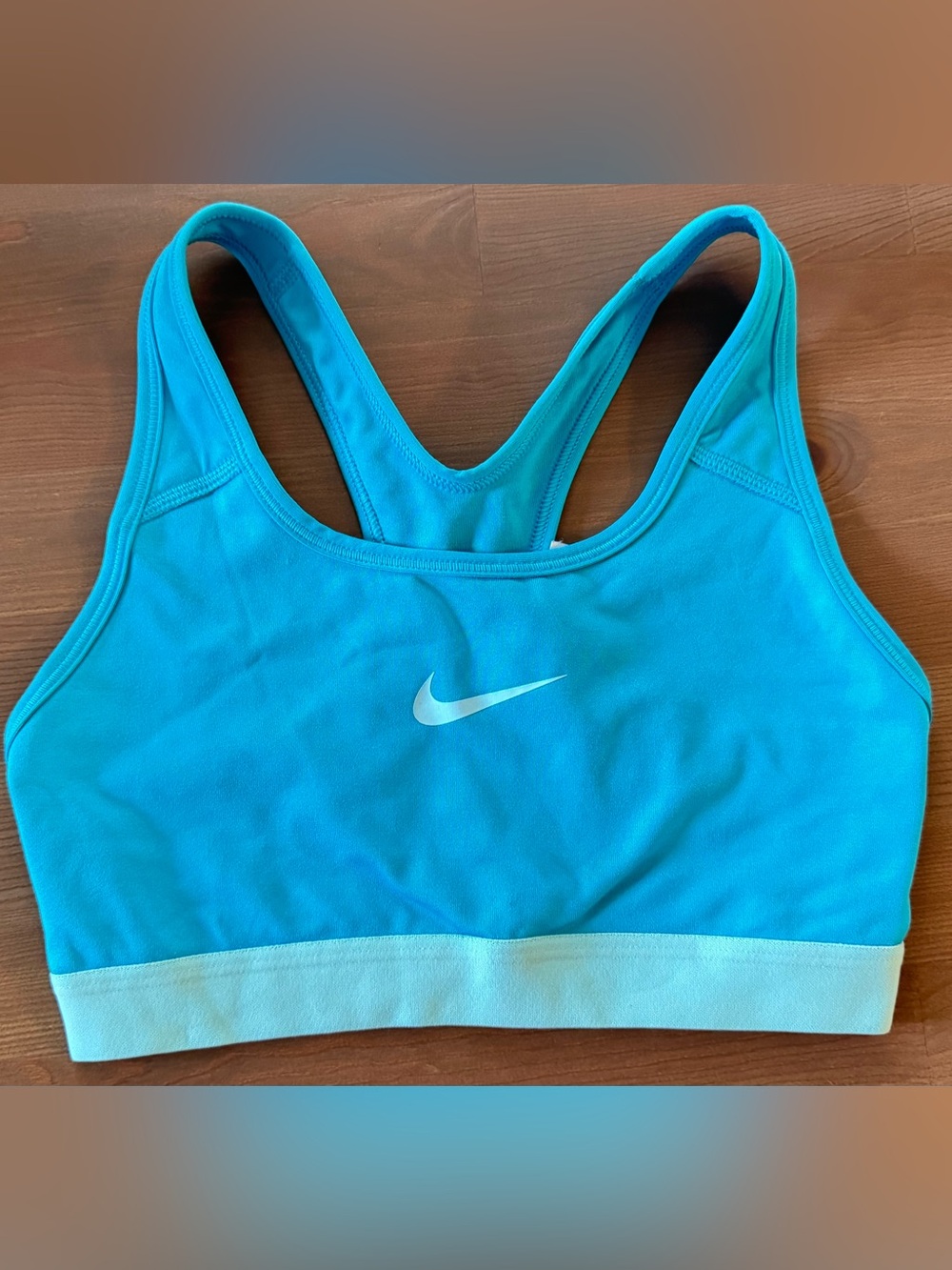 Nike Turquoise Racerback Sports Bra with White Band